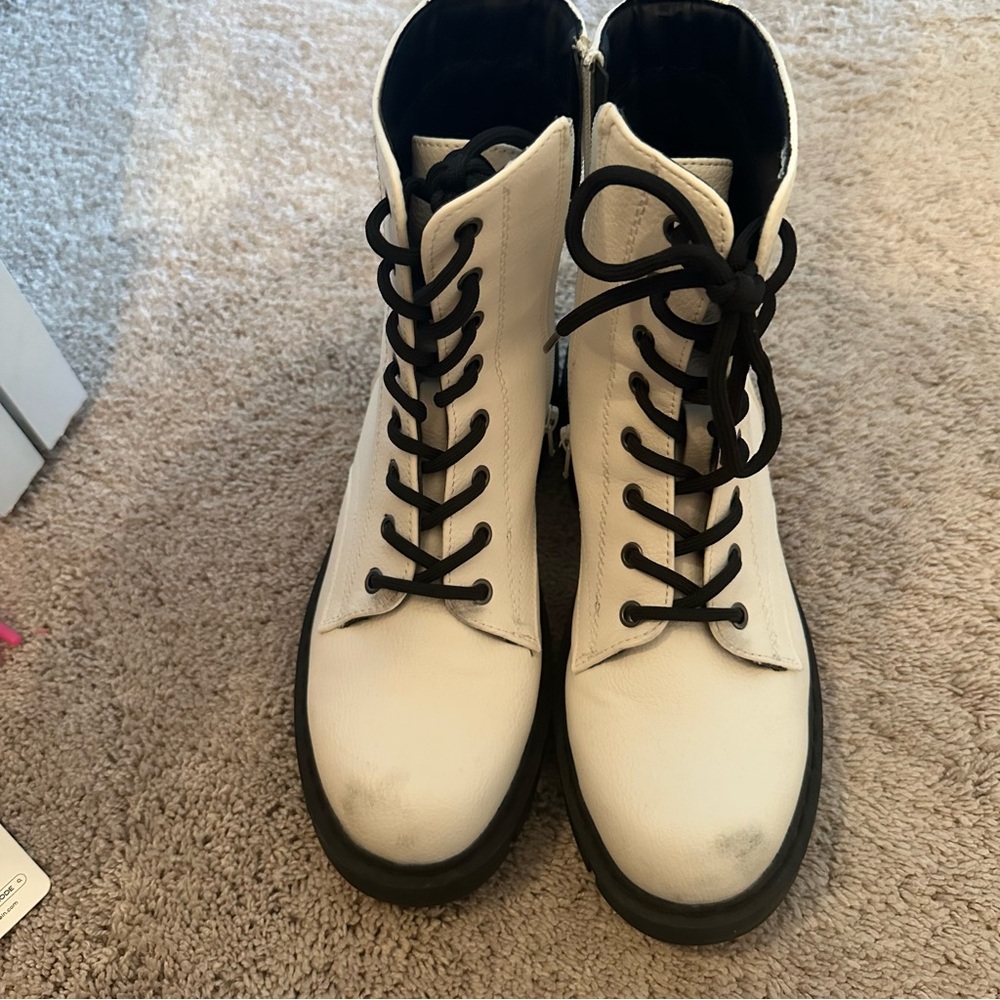 White & Black Boots